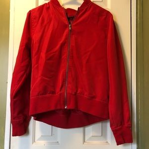 Red bomber jacket